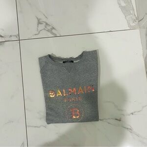 BALMAIN Woman Grey Crewneck Sweatshirt S
